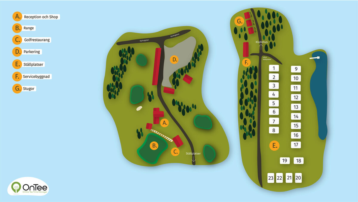 Emmaboda Golfklubb - Översikt ställplatser
